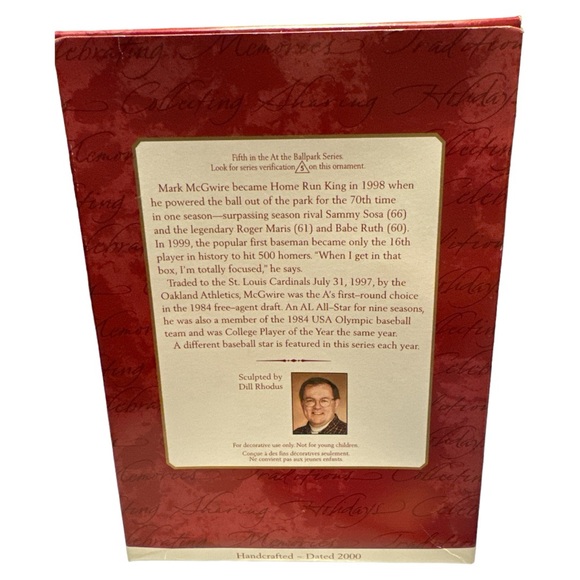 2000 Hallmark Keepsake Ornament. Mark McGwire at the Ballpark Collector’s Series - Picture 2 of 8